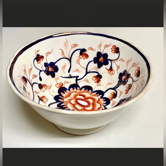 Rare Unmarked Unrecorded Pattern Gaudy Welsh Scalloped Floral Pedestal Bowl - Picture 2 of 9